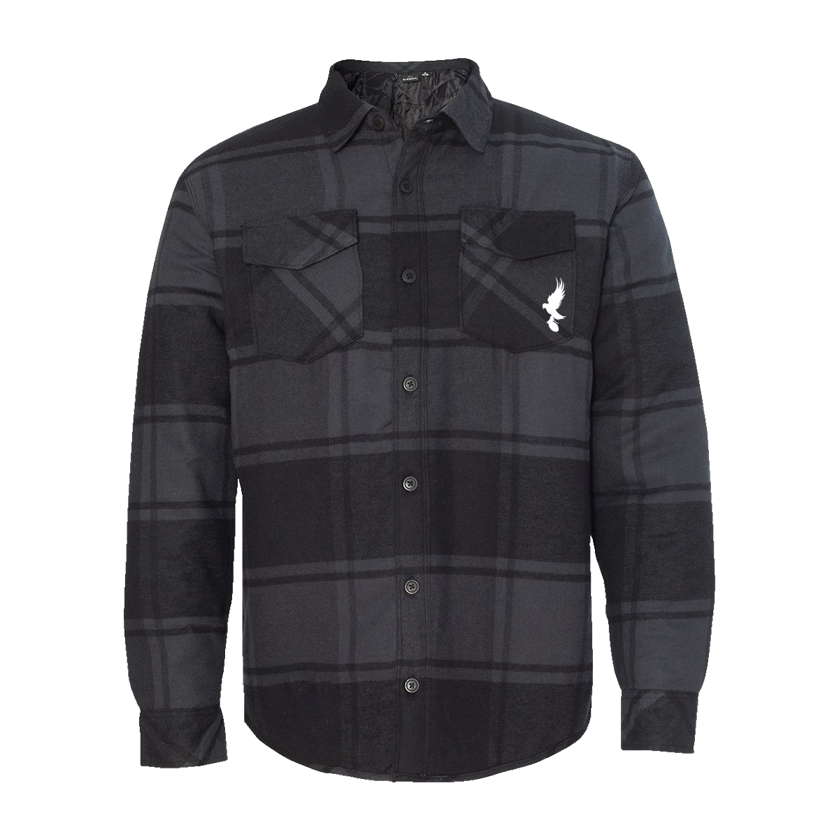Dove & Grenade Quilted Flannel Jacket (Black Plaid)