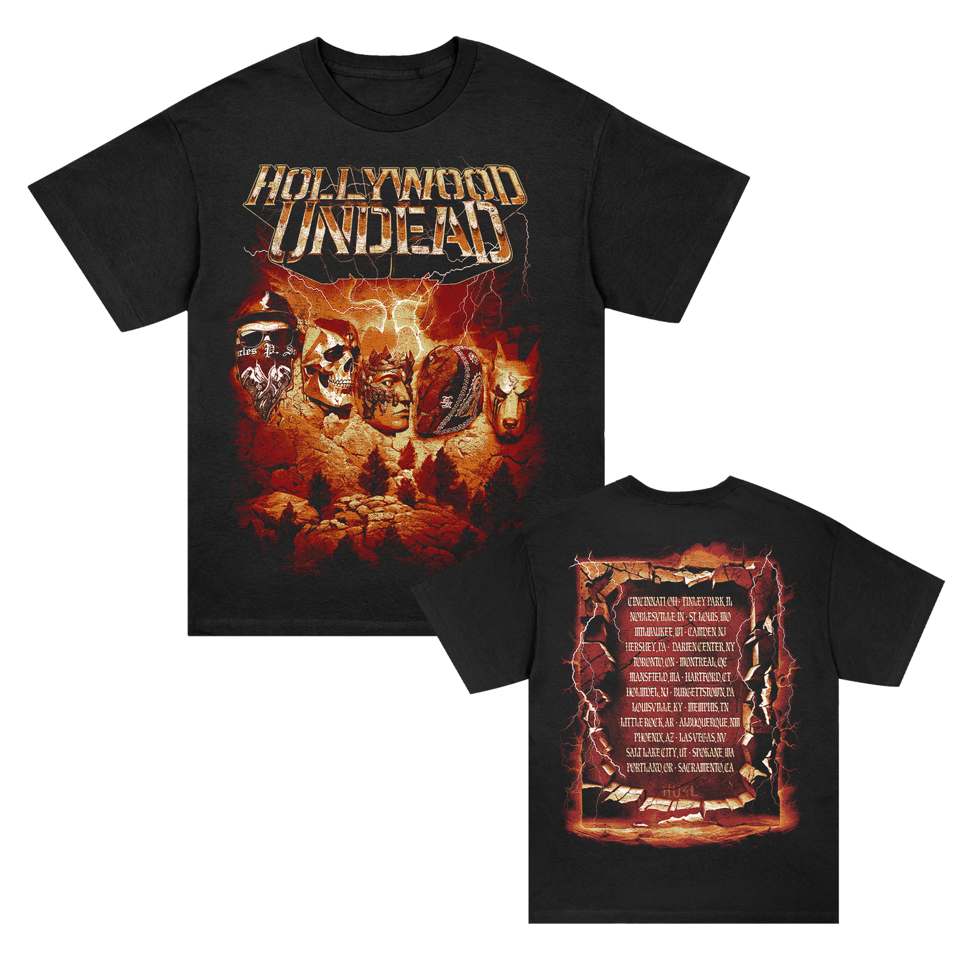 Orange Mount Crushmore 2025 Tour T-Shirt (Black)