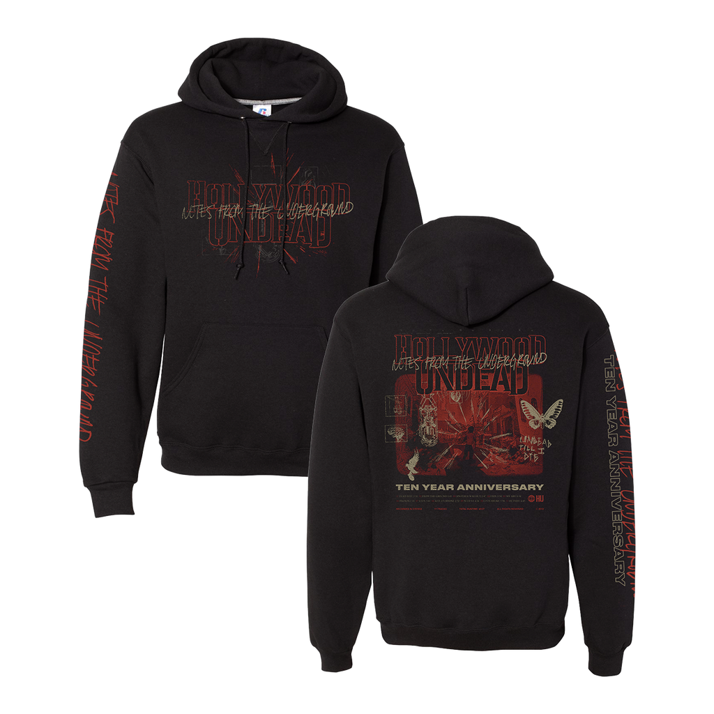 Notes From The Underground 10 Year Anniv. Pullover Hoodie Black
