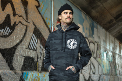 Hotel Kalifornia Circle Logo Pullover Hoodie (Black Camo)